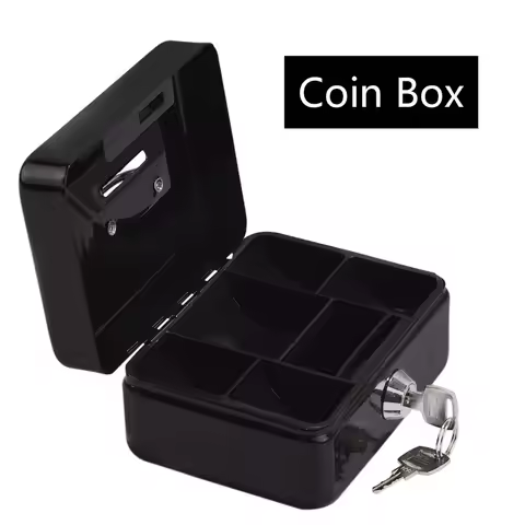 Mini coffre-fort métal portable — serrure à clé style japonais