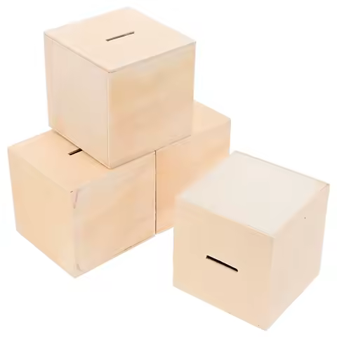 Lot de 4 mini tirelires bois — méthode 4 enveloppes